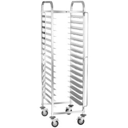 Royal Catering RCTW 16TB 1 tarjottimien kuljetusvaunu ruostumaton teräs 16 paikkaa 40 x 60 cm