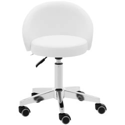 Physa Orbe White työjakkara selkänojalla, korkeussäädettävä 43-57 cm, valkoinen