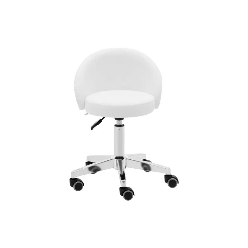 Physa Orbe White työjakkara selkänojalla, korkeussäädettävä 43-57 cm, valkoinen