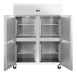 Gastro-jääkaappi 1001 l, ruostumaton teräs, 4 ovea, digitaalinen termostaatti