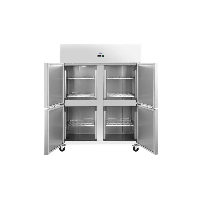 Gastro-jääkaappi 1001 l, ruostumaton teräs, 4 ovea, digitaalinen termostaatti