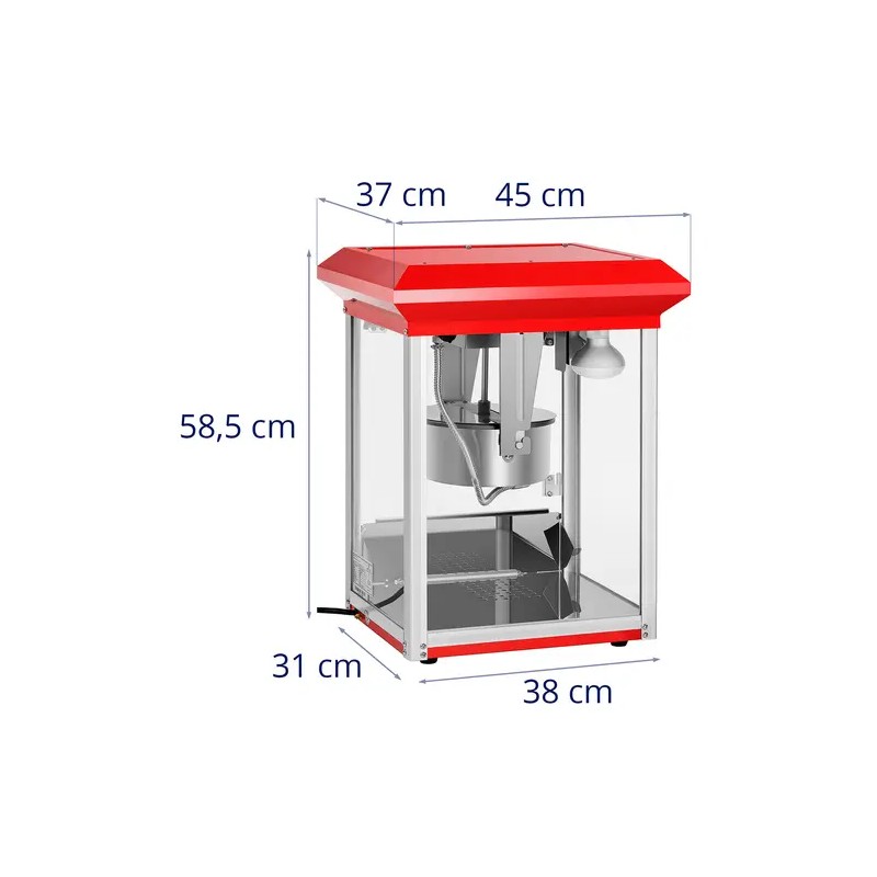 Popcornkone 1300 W, 5 kg/h, ECO, punainen, Royal Catering