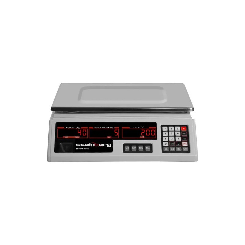Kontrollivaaka SBS-PW-402CR 40 kg / 2 g 33,7 x 23,1 cm 6 LED