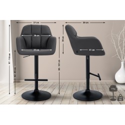 Säädettävä baarijakkara käsinojilla ja jalkatuella - tyylikäs keinonahkaverhoilu