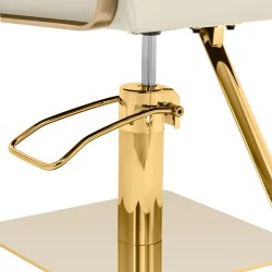 Physa Otley kampaajatuoli jalkatukella 50–66 cm kermanvärinen/kulta
