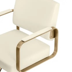 Physa Otley kampaajatuoli jalkatukella 50–66 cm kermanvärinen/kulta
