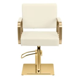 Physa Otley kampaajatuoli jalkatukella 50–66 cm kermanvärinen/kulta