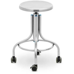 Steinberg Systems laboratoriojakkara ruostumaton teräs korkeuden säädettävä pyörillä 100 kg