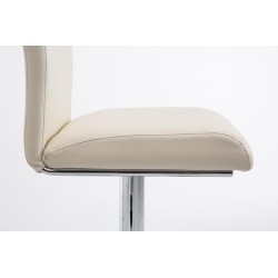 Säädettävä keinonahkainen baarijakkara korkeaselkänojalla ja jalkatuella