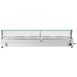 Bain Marie RCBM-5 lämpöhaude, 5 x GN 1/2, poistoventtiili, ruostumaton teräs