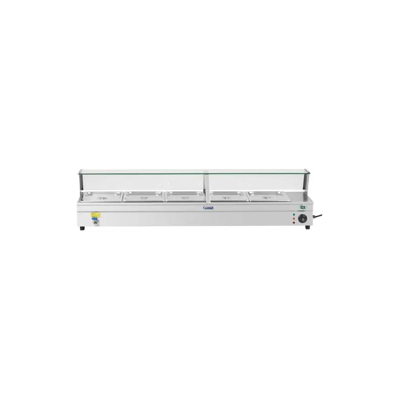 Bain Marie RCBM-5 lämpöhaude, 5 x GN 1/2, poistoventtiili, ruostumaton teräs