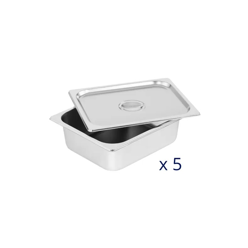 Bain Marie RCBM-5 lämpöhaude, 5 x GN 1/2, poistoventtiili, ruostumaton teräs