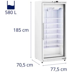 Royal Catering RCLK-F590GB pakastinkaappi 580 l lasiovella hopea