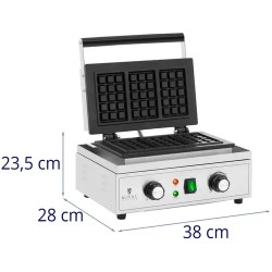 Royal Catering belgialainen vohleirauta 1500 W, 3 vohelia, 50-300 °C