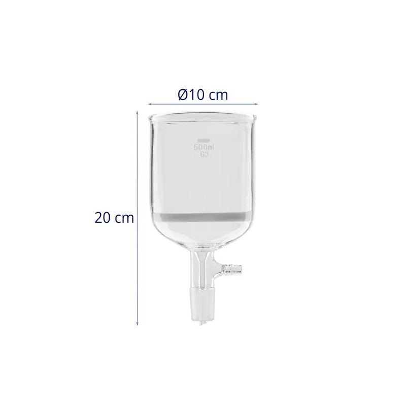 Lasifritte membraanilla 500 ml 24/40 normislip