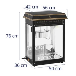 Royal Catering Popcornkone 1500 W 5 kg/h musta ja kulta