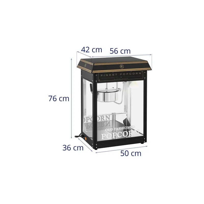Royal Catering Popcornkone 1500 W 5 kg/h musta ja kulta