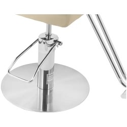 Kampaajatuoli Tilbury jalkatuella 53–69 cm 200 kg beige/hopea