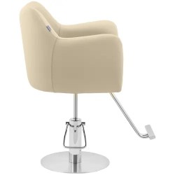 Kampaajatuoli Tilbury jalkatuella 53–69 cm 200 kg beige/hopea