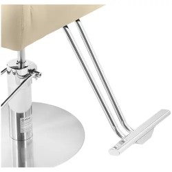 Kampaajatuoli Tilbury jalkatuella 53–69 cm 200 kg beige/hopea