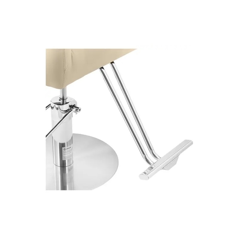Kampaajatuoli Tilbury jalkatuella 53–69 cm 200 kg beige/hopea
