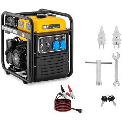 Invertterigeneraattori 3800 W 230 V AC 12 V DC bensiinimoottorilla ja vetokäynnistyksellä