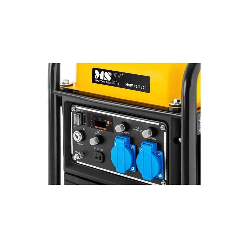 Invertterigeneraattori 3800 W 230 V AC / 12 V DC bensiinimoottorilla ja vetokäynnistyksellä