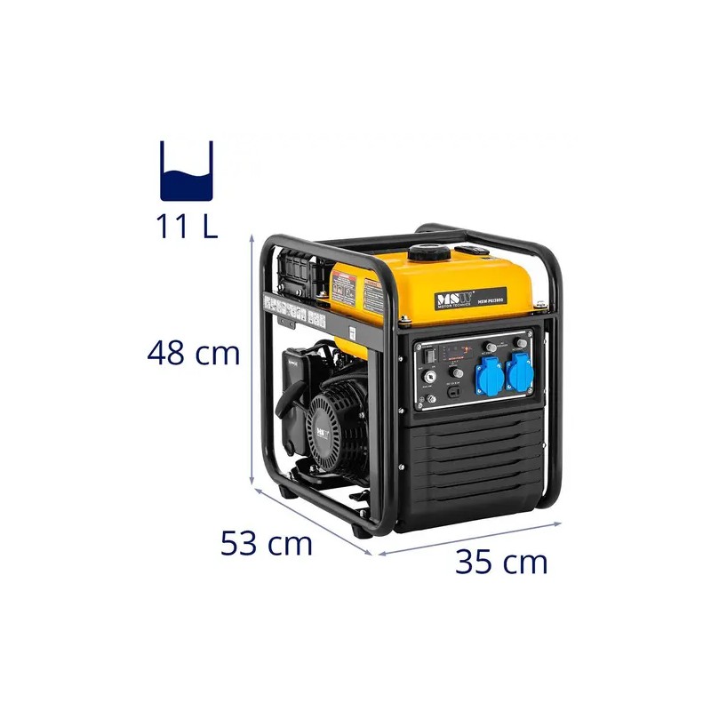 Invertterigeneraattori 3800 W 230 V AC / 12 V DC bensiinimoottorilla ja vetokäynnistyksellä