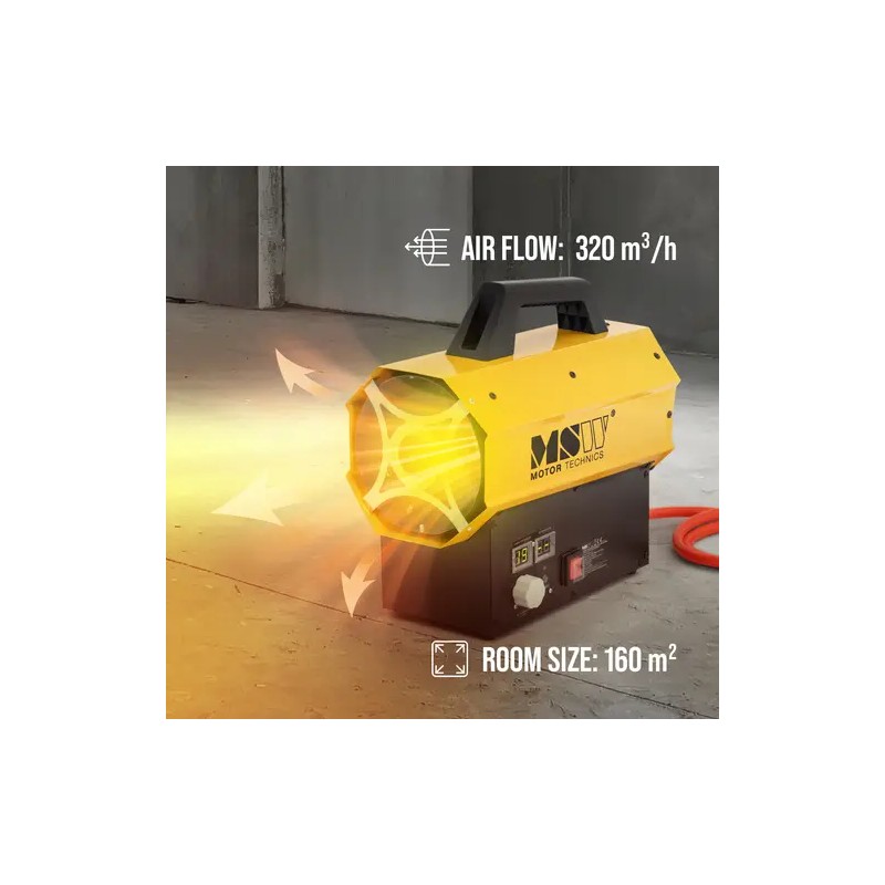 MSW kaasulämmitin 20 kW, 450 °C, 320 m³/h, jopa 160 m²