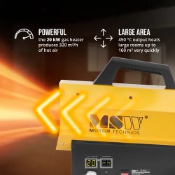 MSW kaasulämmitin 20 kW, 450 °C, 320 m³/h, jopa 160 m²