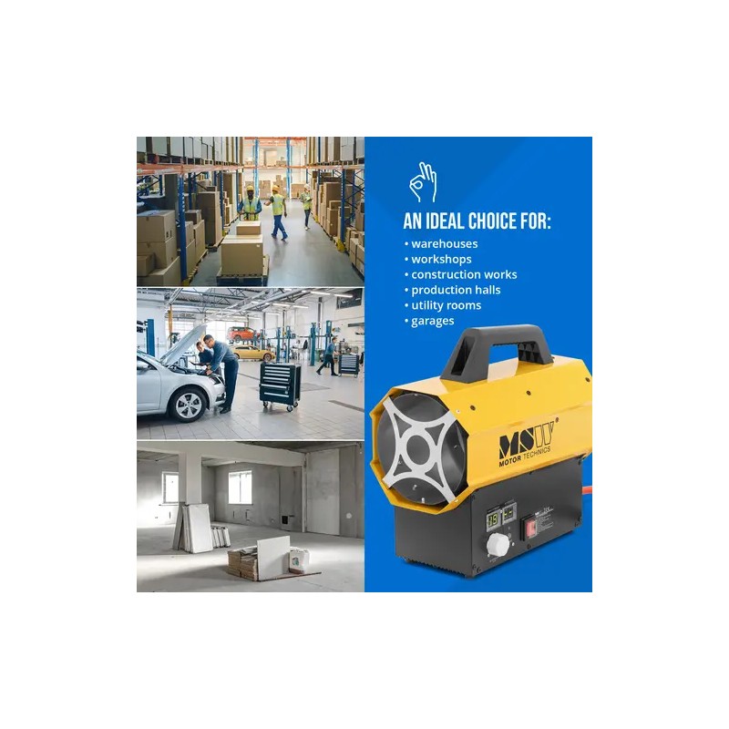 MSW kaasulämmitin 20 kW, 450 °C, 320 m³/h, jopa 160 m²