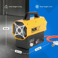 MSW kaasulämmitin 20 kW, 450 °C, 320 m³/h, jopa 160 m²