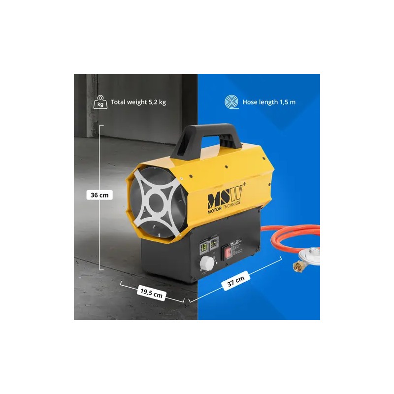 MSW kaasulämmitin 20 kW, 450 °C, 320 m³/h, jopa 160 m²