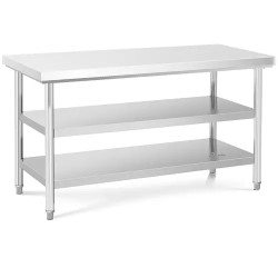 Royal Catering ECO ruostumattomasta teräksestä valmistettu työpöytä 150 x 70 cm 500 kg