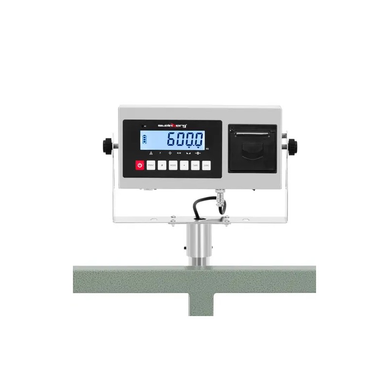 Alustavaaka 600 kg / 0,05 kg, 100 x 100 cm, LCD-näyttö ja etikettitulostin