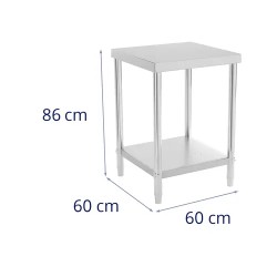 Royal Catering ruostumaton teräspöytä 60 x 60 cm RCAT-60/60-NW 250 kg