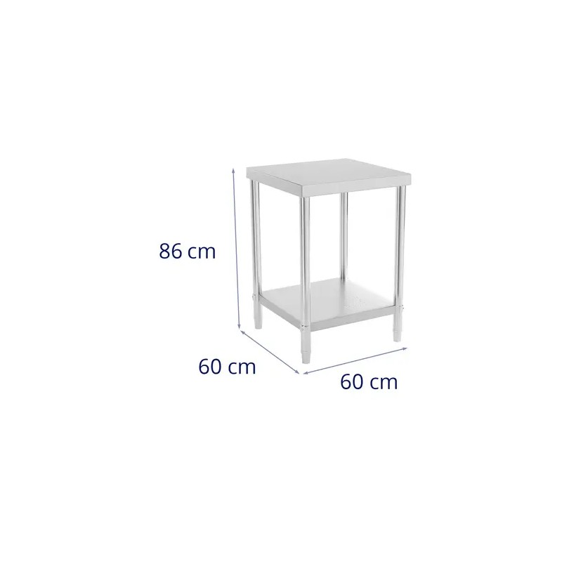 Royal Catering ruostumaton teräspöytä 60 x 60 cm RCAT-60/60-NW 250 kg