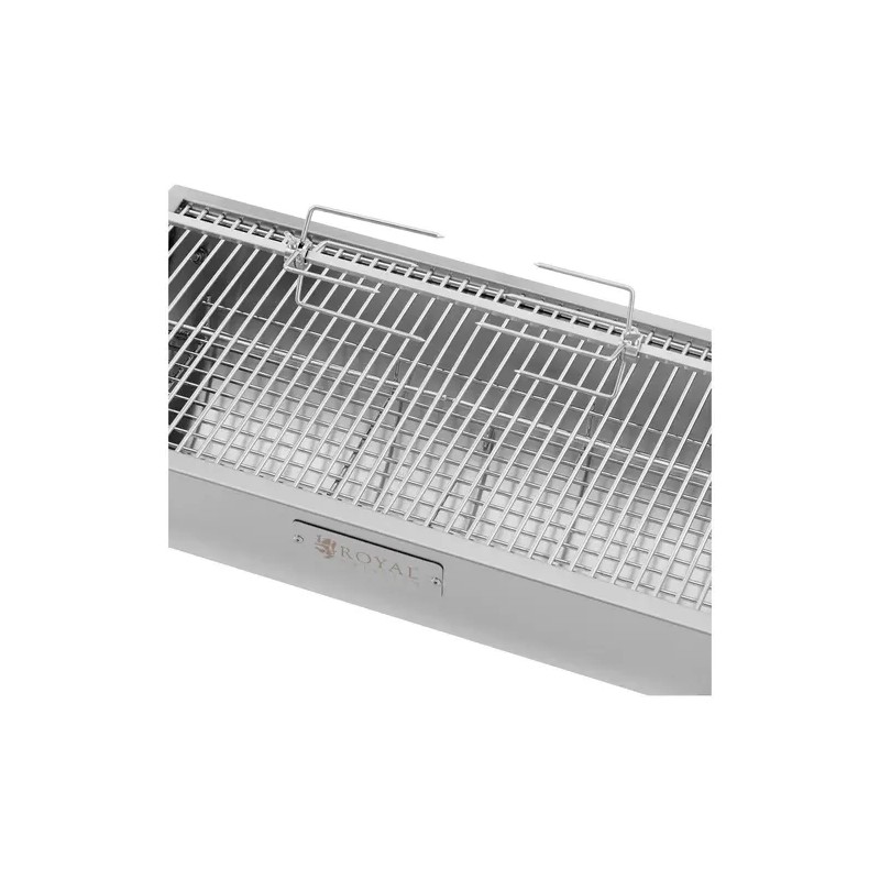 Royal Catering Rotisserie-hiiligrilli moottorilla 15 kg, vartaan pituus 82 cm, ruostumaton teräs