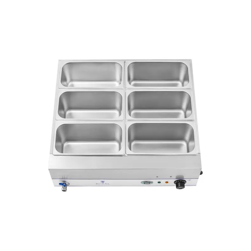 Bain-Marie vesihaude 2000 W, 6 x 1/3 GN-astia, alusta ja tyhjennyshana