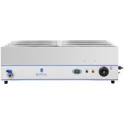 Bain-Marie vesihaude 2000 W, 6 x 1/3 GN-astia, alusta ja tyhjennyshana