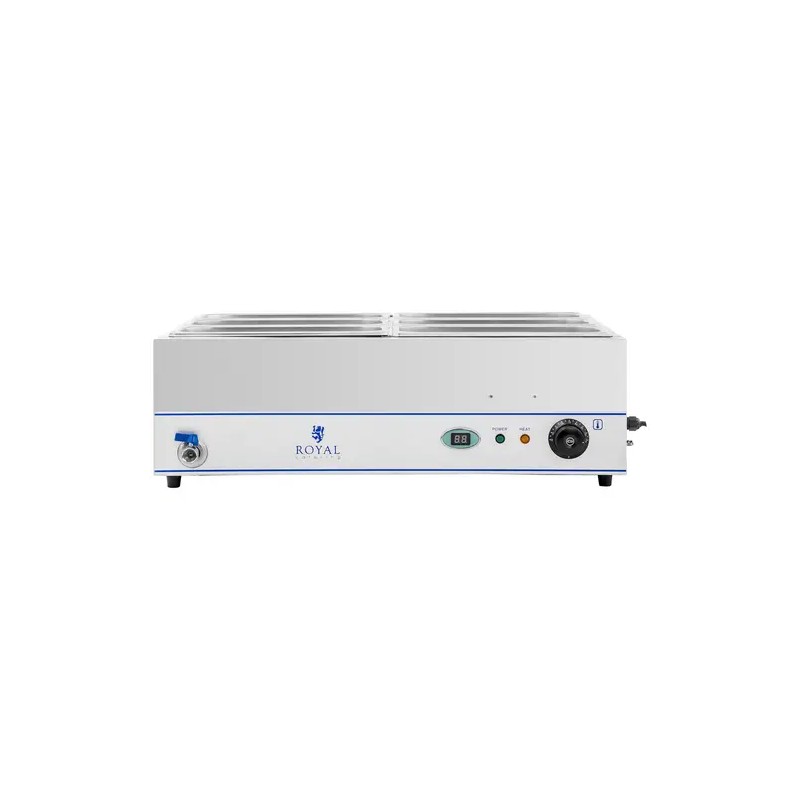 Bain-Marie vesihaude 2000 W, 6 x 1/3 GN-astia, alusta ja tyhjennyshana