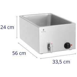 Royal Catering Bain Marie - 600 W - GN 1/1 - poistoventtiilillä