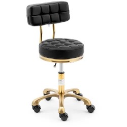 Physa Gela Black rollhocker jakkara selkänojalla 47 61 cm 150 kg musta