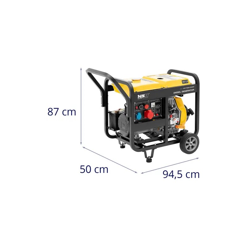 Diesel-varavirtageneraattori 2500/7500 W 8,75 kVA 230/400 V AVR Euro 5