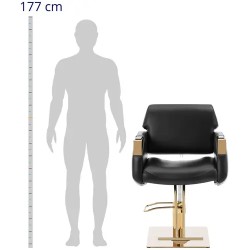 Kampaajan tuoli jalkatukella, 480-630 mm, 200 kg, musta/kulta