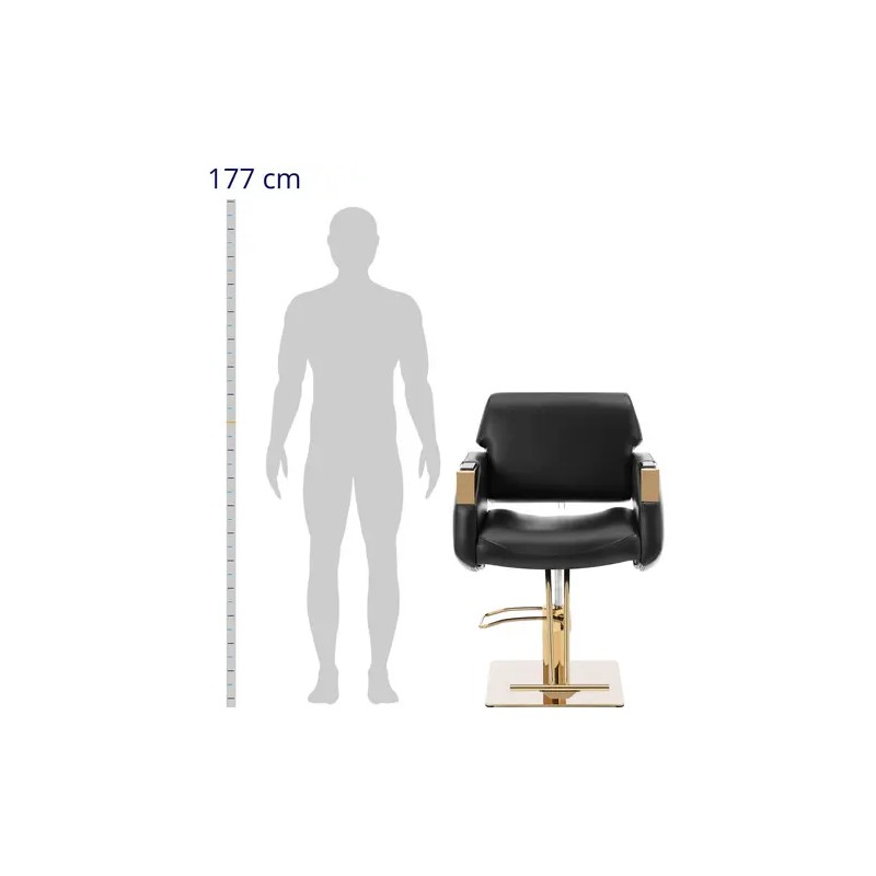 Kampaajan tuoli jalkatukella, 480-630 mm, 200 kg, musta/kulta