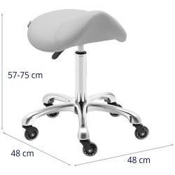 Ergonominen satulajakkara 57–75 cm 150 kg vaaleanharmaa