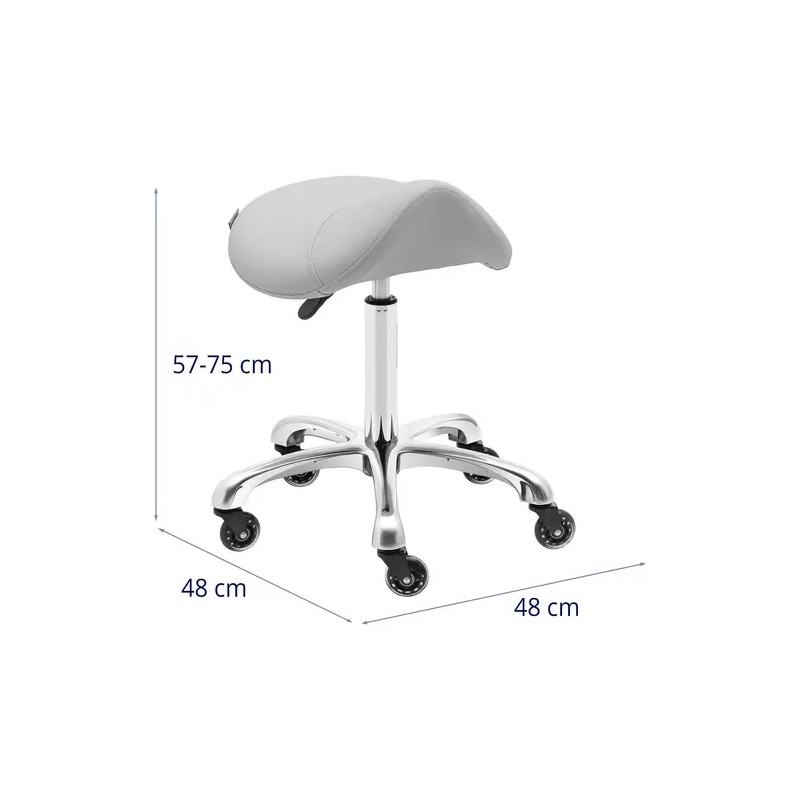 Ergonominen satulajakkara 57–75 cm 150 kg vaaleanharmaa