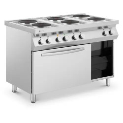 Royal Catering Elektroherd Gastro sähköliesi 15600 W 6 levyä kiertoilmauuni ja alakaappi