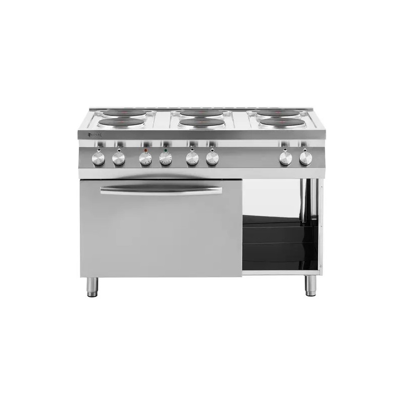 Royal Catering Elektroherd Gastro sähköliesi 15600 W, 6 levyä, kiertoilmauuni ja alakaappi